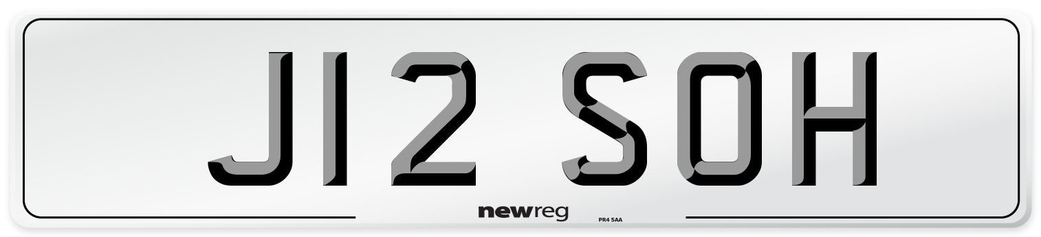 J12 SOH Number Plate from New Reg